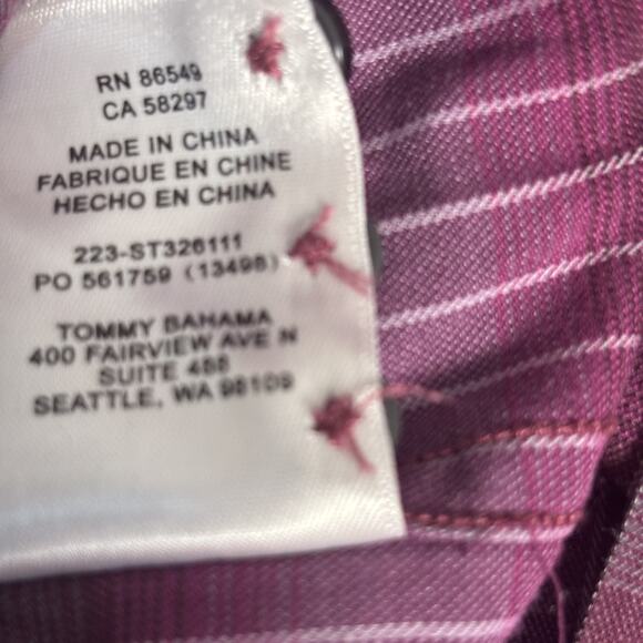 Tommy Bahama Shirt Mens Medium Silk Blend Button Up Long Sleeve Striped Casual - Picture 13 of 16